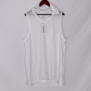 New! 88Madison Swim Cover-up White Hooded Top See Through Eyelet Plus Sz S